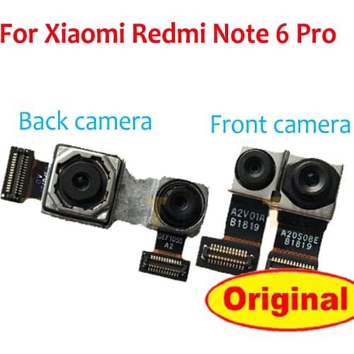 Original Front Rear View Back Camera For Xiaomi Redmi Note 6 Pro Main Facing Frontal Camera Module Flex Replacement Spare Parts