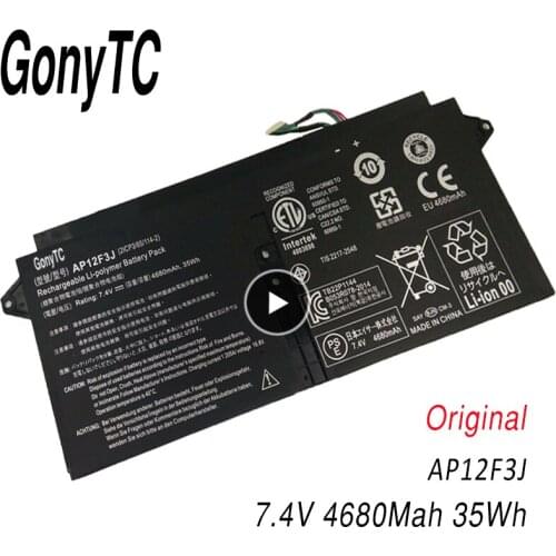 Original New AP12F3J Laptop Battery For Acer for Aspire 13.3" Ultrabook S7 S7-391 2ICP3/65/114-2 AP12F3J 7.4V 4680mAh/35WH