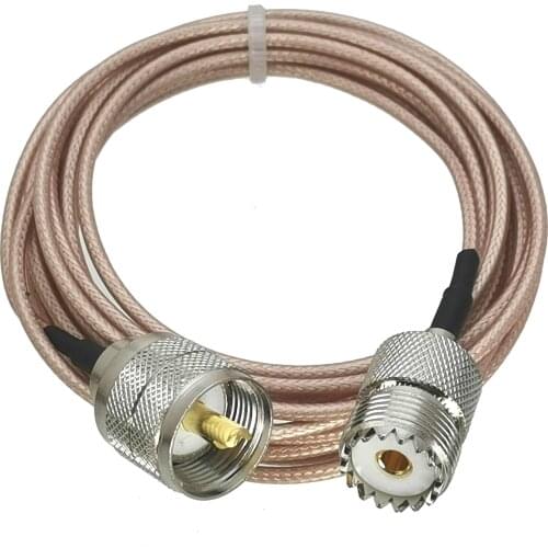 RG316 RF pigtail PL259 UHF male Plug to SO239 UHF Female Jack straight Cable 4inch~10M
