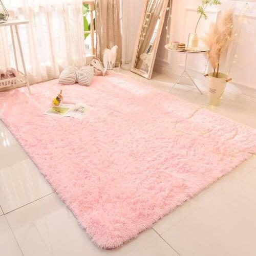 Pink Purple Carpet Dyed Plush Soft Carpet Area Carpet Living Room Bedroom Non-slip Floor Mat Child Bedroom Mat