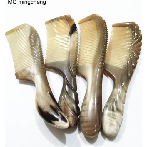MC brand natural manual 100% real ox horn comb hair brush hairdressing scalp massage comb