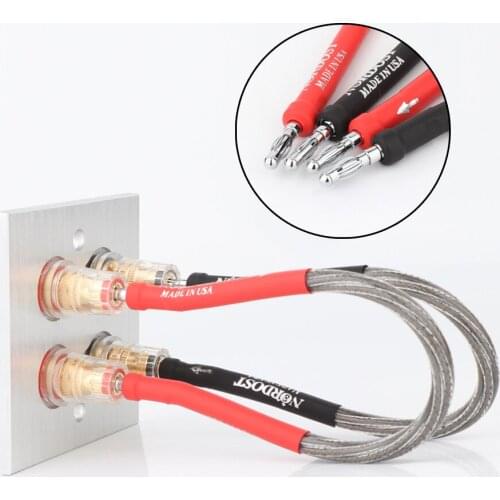 4x Nordost ODIN Interconnect Audio Jjumper Cable 7N Copper Silver Spade to Banana Plug Connector Bridge Cable