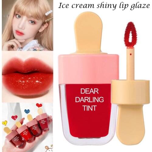 2021 Girls'Long Lasting Liquid Lip Tint Waterproof Moisturizing Shining Lip Glaze