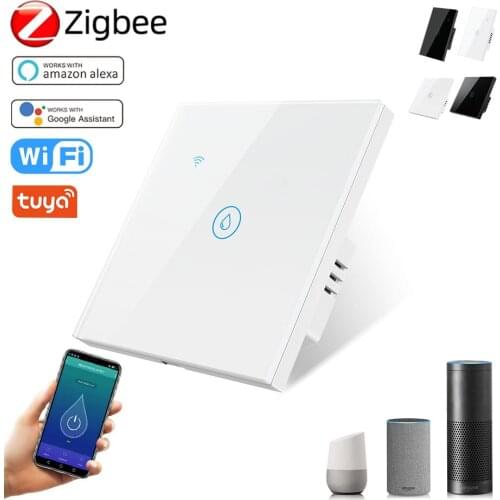 4400W WiFi Boiler Switch Smart Water Heater Switcher 20A Touch Wall Glass Panel Timing Remote Control Support Alexa Google Home