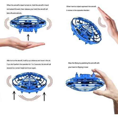 ZK20 Mini UFO Drone Flying fidget Helicopter flying spinner Hand Sensing Induction Aircraft Flying Ball Toy Gift for Adult Kids
