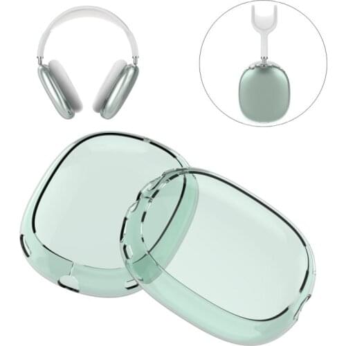 1 Pair Protective Case For Airpods Max Transparent Color Protective Sleeve Headphone Bluetooth Headset TPU Protective Shell