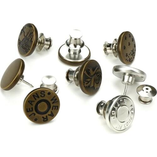 10pcs Adjustable Retractable Jeans Button Nail Free Removable Metal Buttons For Clothing DIY Sewing Button Clothes Accessories