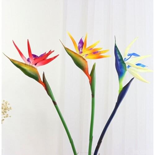 2018 silicone paradise bird strelitzia simulation beautiful fake flower arrangement wall decoration for home hotel office table
