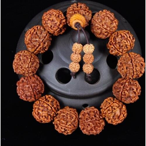 2020 Fine Jewelry Five Petal Rudraksha Bodhi Seeds Tibet Buddhism Elastic Amulet Bracelet Free Shipping