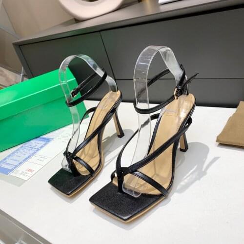 2021 Famous Brand Design Sheepskin Flip Flops High Heel Ladies Sandals Simple And Fashionable Top Quality