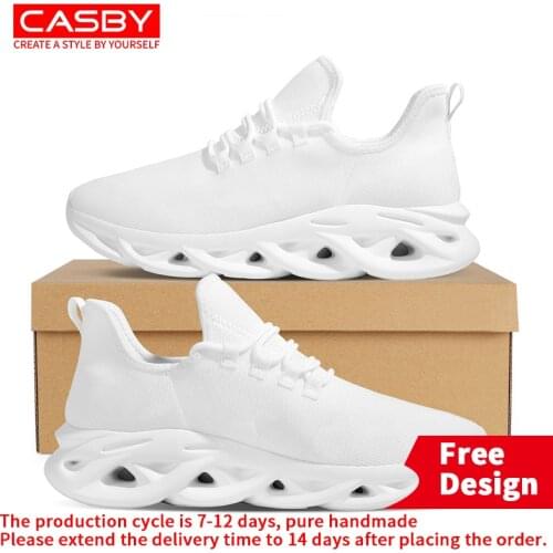 2021 New Print Pattern Leather Sneakers Simple Creative Custom Logo Running Flats Fashion Personalized Design Casual Shoes ME