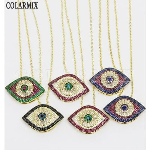 3 Pcs Zircon Eyes Colorful Eyes Pendant Necklace Jewelry Pendant Necklace Jewelry Accessories Jewelry Necklace Gift 7444