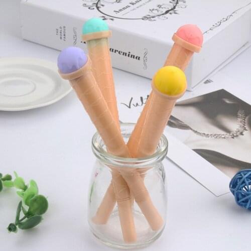 30 pcs Creative stationery cute cone ice cream gel pen ice cream shape signature pen escolar material escolar