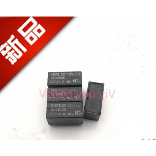 5pcs/ For Ford N4078-2C-12V-0.2W 1A/125VAC signal relay two open two closed N4078 8pin