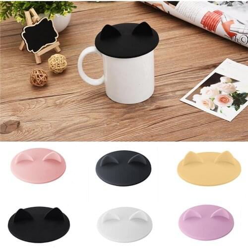 70% Dropshipping!!Lid leak-proof and heat-resistant silicone cat ear seal covering water cup accessories