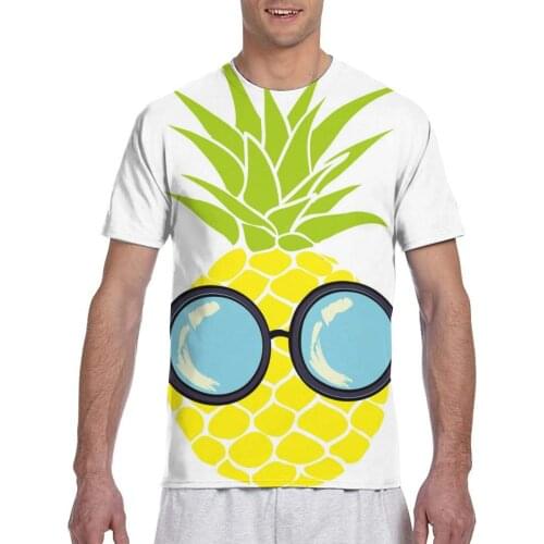 Pineapple With Round Glasses Fashion T-shirt Men 2020 Summer Crew Neck Mens Tshirt Tee Shirts