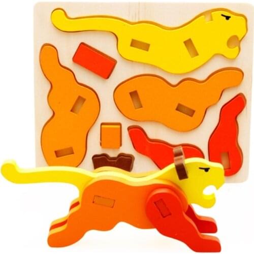 Wooden Toys For Children Animal Carton 3D Puzzle Multilayer Jigsaw Puzzles Baby Toys Child Early Educational Aids