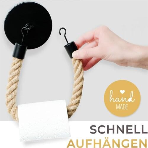 Retro Toilet Paper Holder Toilet Roll Holder Handmade Simple Bathroom Kitchen Towels Rack Hemp Rope And Iron Tissue Holder