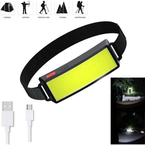 Lighting Headlights Headlamp Portable Mini COB LED Headlight with Battery Flashlight USB Rechargeable Head Lamp Torch