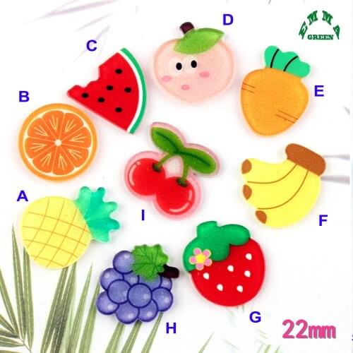 Fruit Charms Resin Charm for Slime Fruit Cabochon 10pcs Flatback Cabochons for Kids accessories DIY scrapbooking Cherry Charms