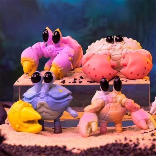 Blind Box Water World Crab Kawaii Figurines Surprise Toys Surprise Doll Cute Cartoon Nendroid Guess Bag Girl Collectible Gift