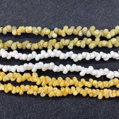 Exquisite Natural Conch Bead Charm Conch Shell Pendant 6-8mm DIY Handmade Decorative Necklace and Earring Accessories 35 Inches