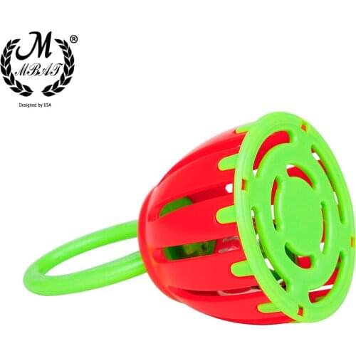 M MBAT Cage Bell Held Tambourine Handbell Percussion Instrument Kid Music Toys Rattle Baby Musical Early Education Shaker Toys