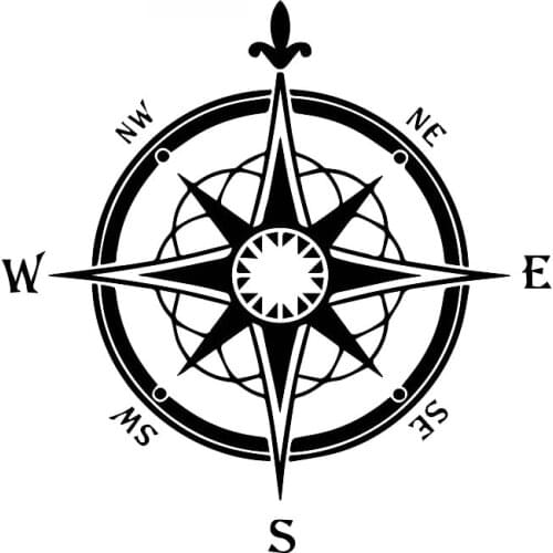 Lovely Creative Compass Pattern Car Stickers PVC Personality Fashion Auto Body Windows Exquisite Decals Waterproof Decoration