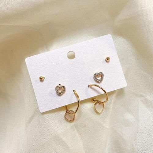 Love Diamond Stud Earrings Simple Cold Wind Net Red Temperament Female Earrings 2021 New Tide Personality Elegant Trendy Earring