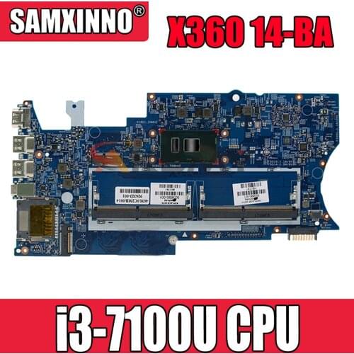 Laptop motherboard For HP Pavillion X360 14-BA Core SR343 i3-7100U Mainboard 923689-601 16872-1