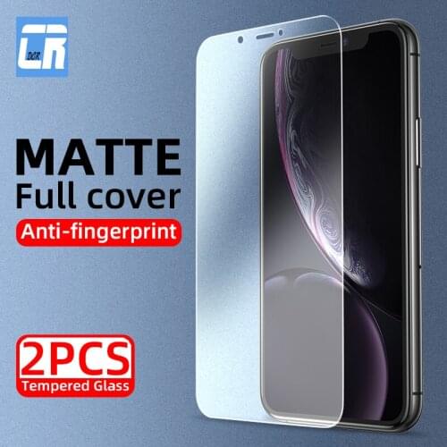 2Pcs No Fingerprint Matte Tempered Glass for iPhone 11 Pro 12 XS Max Screen Protector for iPhone X XR 6 6S 7 8 Plus SE 2 Glass