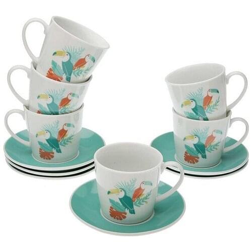 Piece Coffee Cup Set Porcelain (6 Pieces)