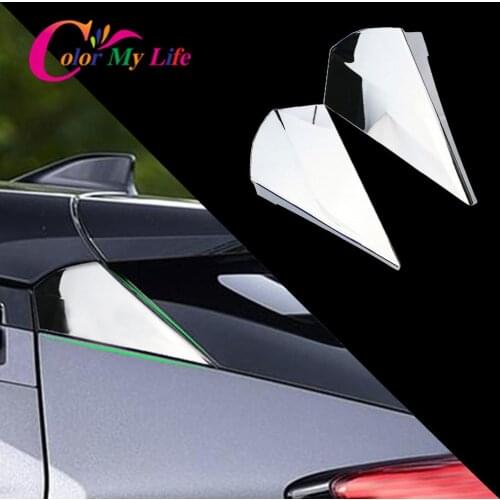 Color My Life Car Rear Side Window Triangle Cover for Toyota C-HR CHR 2016 - 2020 ABS Chrome Back Tail Spoilers Wing Trim