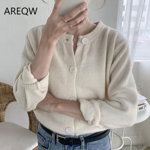 Early Autumn Sweater Coat All-match Short Sweater Cardigan Womens Outer Wear Top
