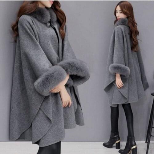 Spring New Women Wool Coat Autumn Fashion Women Warm Coat Long Ladies Women European Cloak Poncho Fashion Jacket Outwear