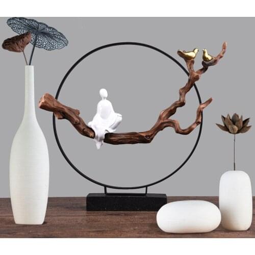 New Chinese Decoration Creative Zen Crafts Decoration Creative Home TV Cabinet Living Room Porch Decoration Office Furnishings