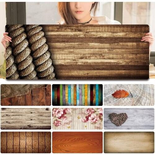 Office Computer Desk Mat Wood Series Gaming Mouse Pad High Quality PU Leather Gamer Mousepad 30x80CM/30x60CM Non-slip Laptop Mat