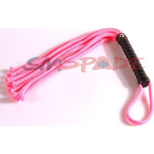 Wholesale - Cotton rope pink flogger, spanking whip, adult flirting man-made knout sex toys