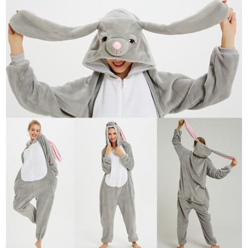 Adults Animal Pajamas Sets Cartoon Sleepwear Unicorn Onesies Stitch Kigurumi Unicornio Women Men Warm Flannel Nightie Overalls
