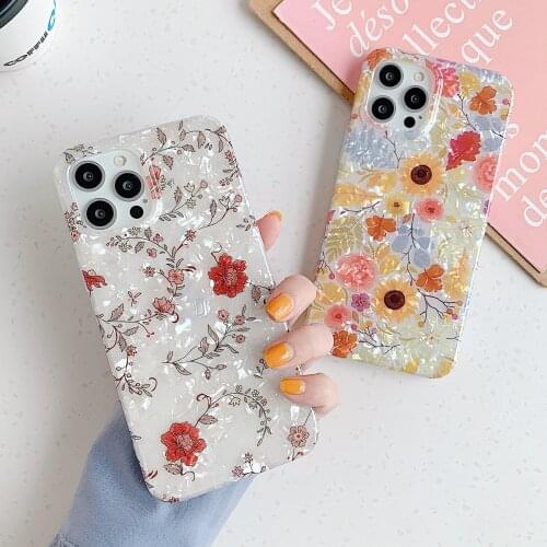 Gimfun Luxury Vintage Flower Matte Phone Case for iPhone 11 12 Pro Max XS Max X XR 7 8 Plus Glitter Leopard Print Soft Tpu Cover