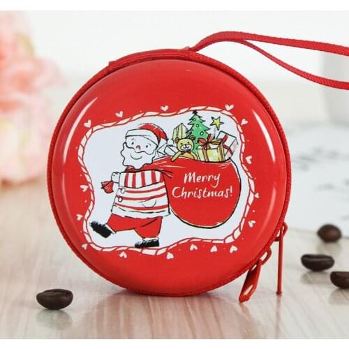 Christmas Style Tin Box Christmas Decoration Series Gift Package HandMade Candy Box Christmas Gift Box Coin Purses