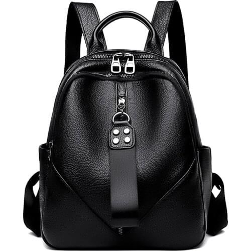 Genuine Leather Backpacks High Quality Female Vintage Backpack For Girls School Bag Travel Bagpack Ladies Sac A Dos Back Pack