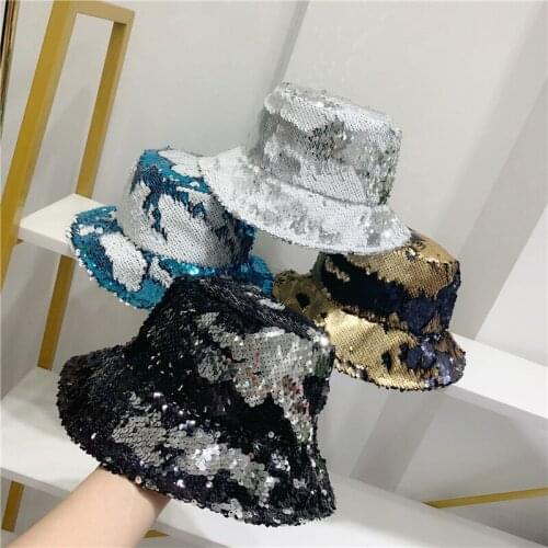 Bucket hat панамы Summer hats for women fishing hat Woolen Rhinestone Sequins Basin Hat Leisure Outdoor Sun Hat