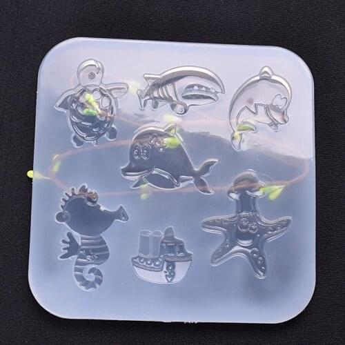 Starfish Dolphin Ship Combination Silicone Mould DIY Resin Decorative Craft Jewelry Making Epoxy Resin Molds For Jewelry H619