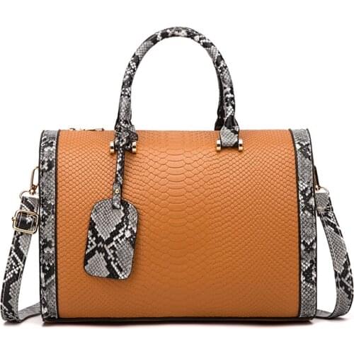 Boston girls' bag 2021 new fashion Korean style snake pattern tramp bag versatile one shoulder cross pillow bag