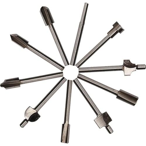 10pcs High-speed Steel Milling Cutter 3mm Woodworking Grinding Knife Engraving Knife Pattern Cutter Milling Groove Cutter