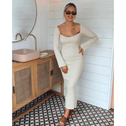 Winter 2021 Bodycon Dress Sexy Long Sleeve Off Shoulder Women Bandage Sexy Y2k Midi Party Dresses Elegant Dresses SS1136
