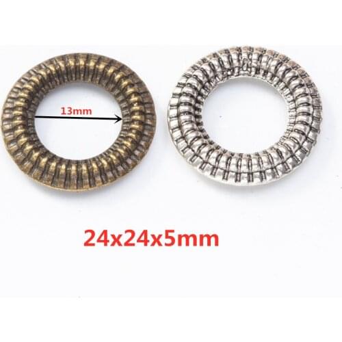 12 pieces of retro metal zinc alloy circle pendant DIY handmade jewelry necklace making 8328