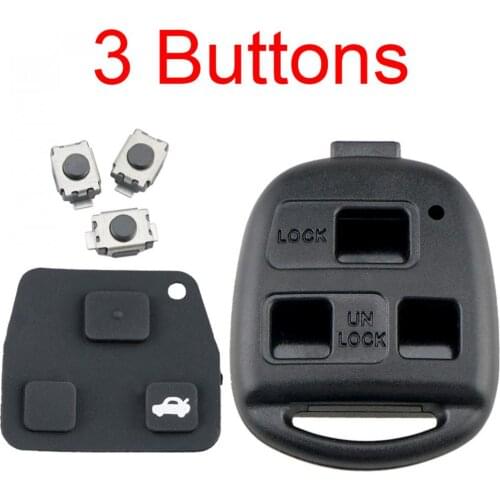 3 Button Pad Switch Remote Car Auto Key Shell Case Fit for Toyota RAV4 Yaris Prado Corolla Land Cruiser Previa Tarago