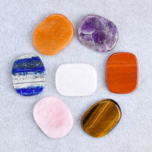 Big Size Natural 7 Color Chakra Minerals Crystal Palm Massage Energy Stone SPA Reiki Healing Jade Massager Health